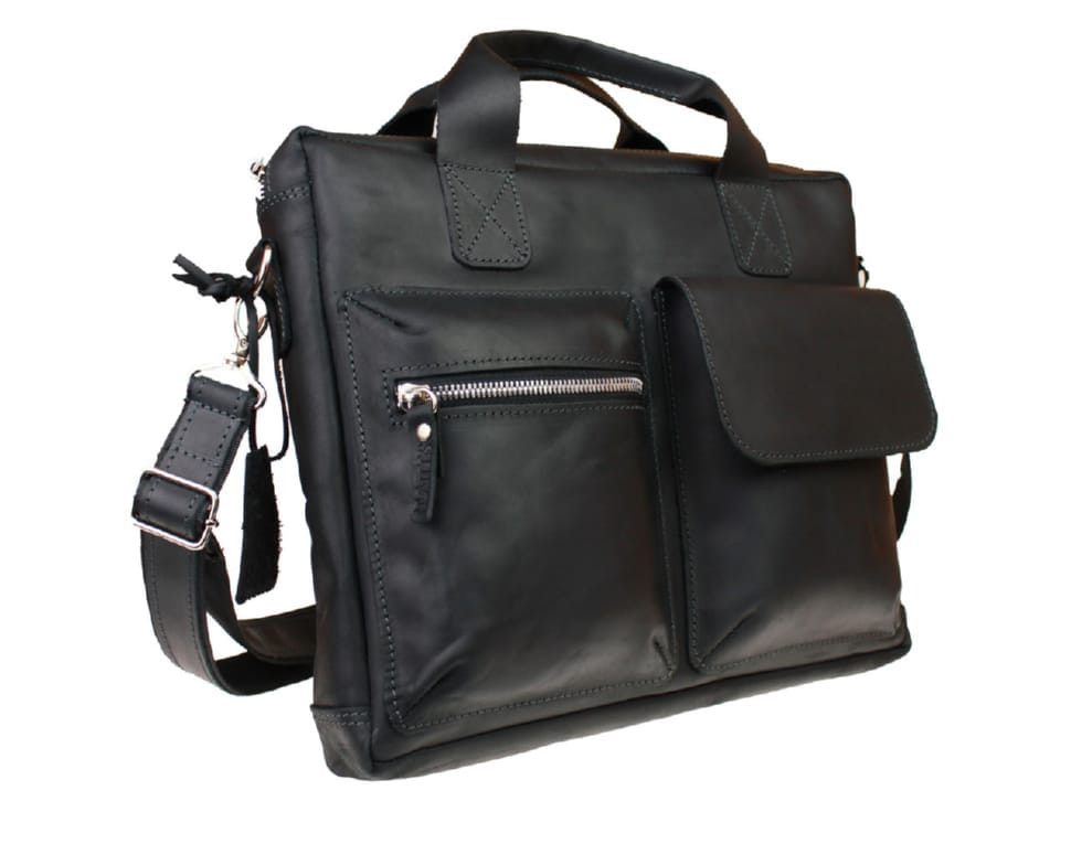 Bag man's large leather A4 SULLIVAN 74224 (46) black