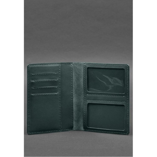 Leather document organizer cover 6.1 green crust