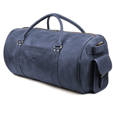Travel bag made of genuine leather RK-6564-4lx TARWA blue