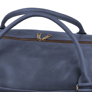 Travel bag made of genuine leather RK-6564-4lx TARWA blue