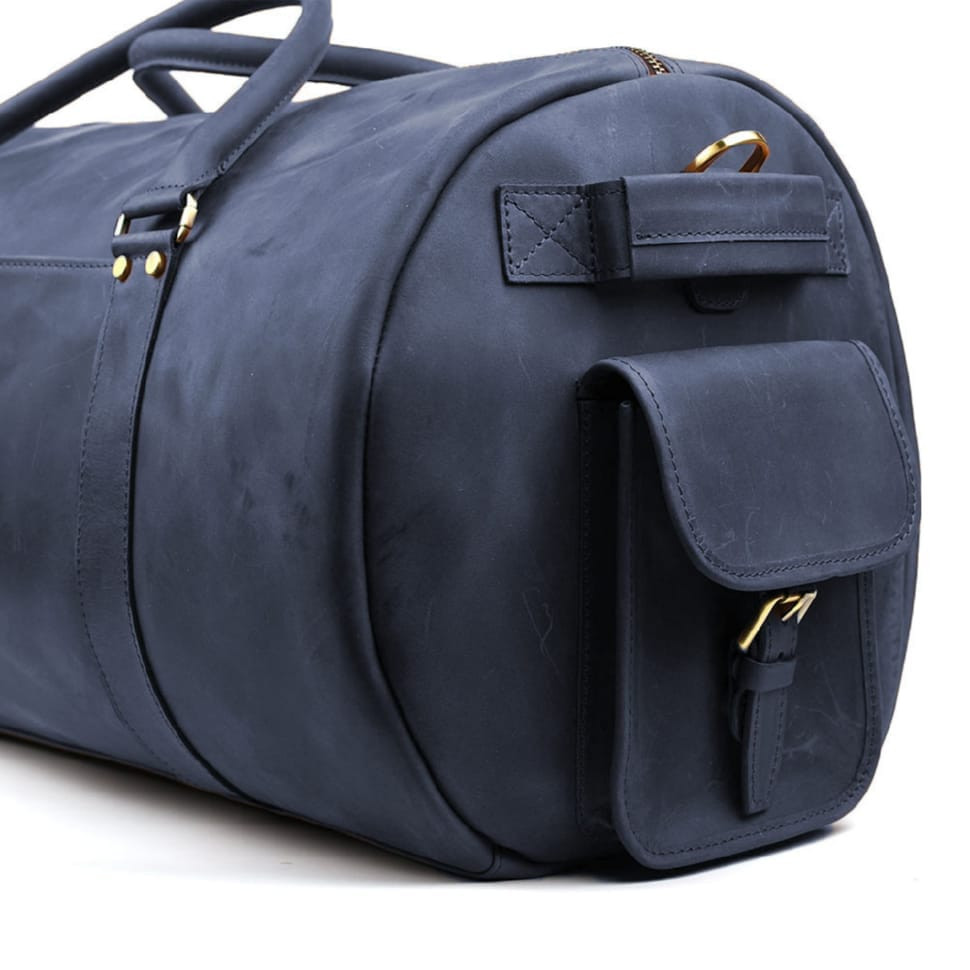 Дорожня сумка баул із натуральної шкіри RK-6564-4lx TARWA синя