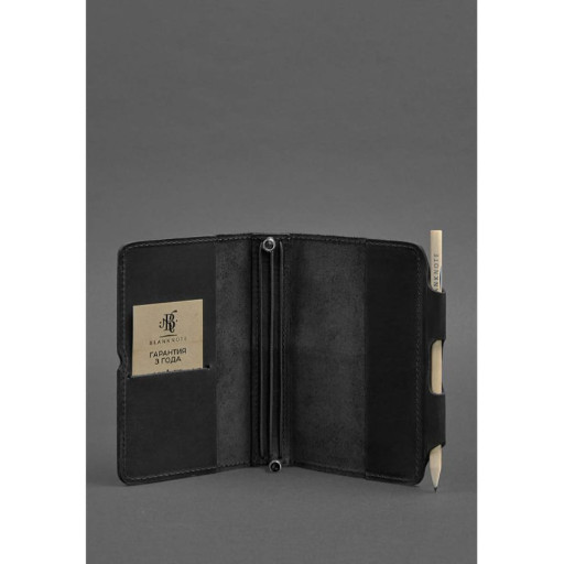 Шкіряний блокнот (Софт-бук) 3.0 чорний Crazy Horse