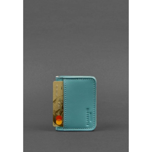 Шкіряна обкладинка для ID-паспорта та прав водія 4.0 бірюзова