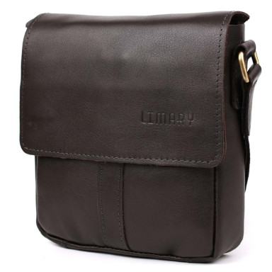 Small shoulder bag Limary lim-354GC brown nappa leather