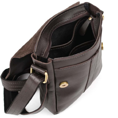 Small shoulder bag Limary lim-354GC brown nappa leather