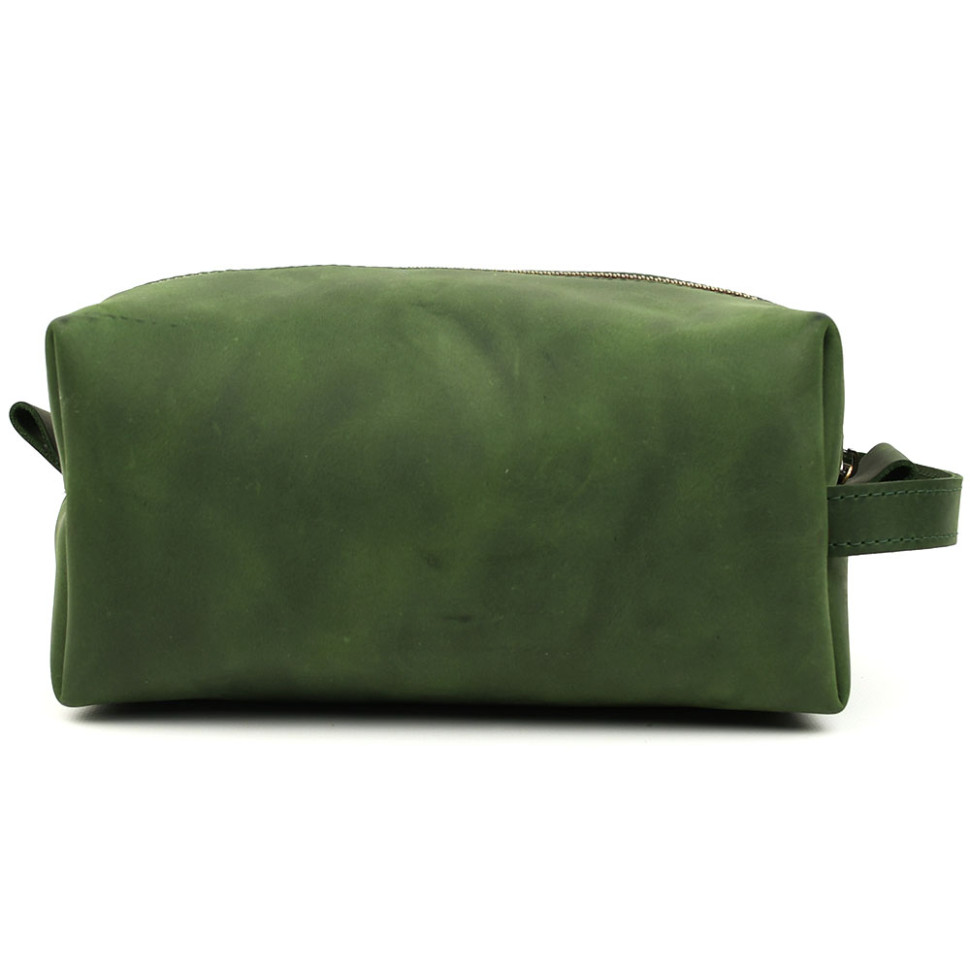 Leather vanity case TARWA RE-8033-4lx green crazy horse