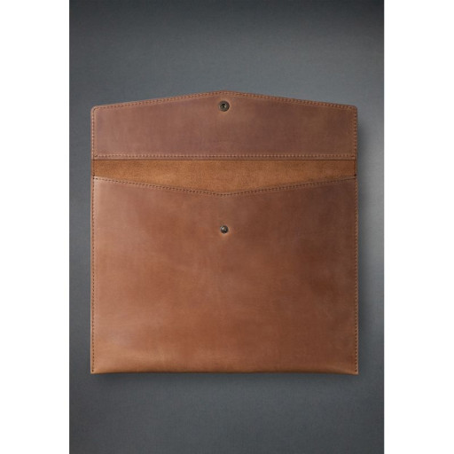 Папка для документов А4 (на кнопке) светло-коричневая Crazy Horse