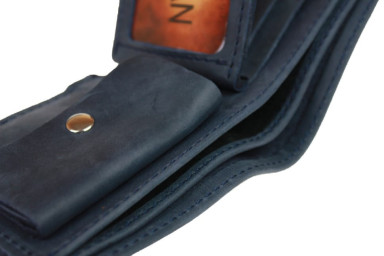 Men's small leather wallet SULLIVAN kmg24(10) blue
