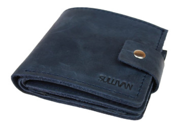 Men's small leather wallet SULLIVAN kmg24(10) blue