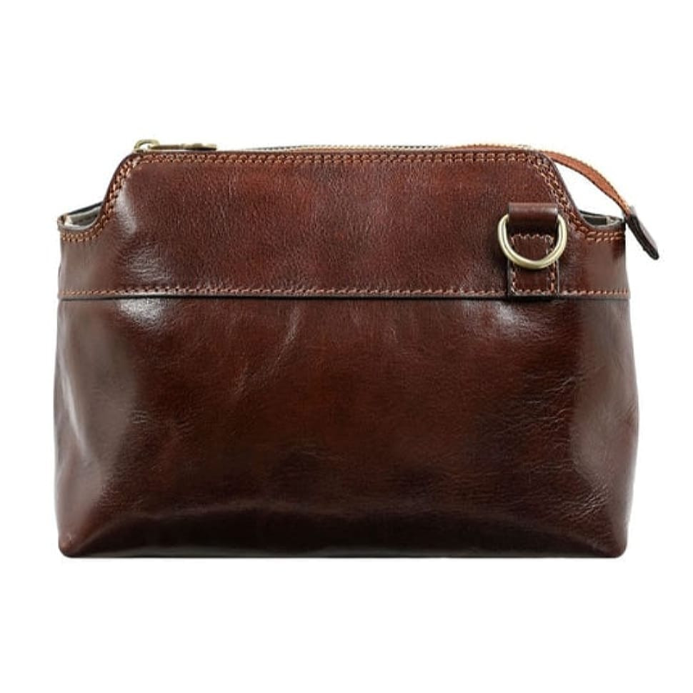 Small Leather Tote Bag for Women - Alice in Wonderland - Brown color -  Time Resistance 5219201