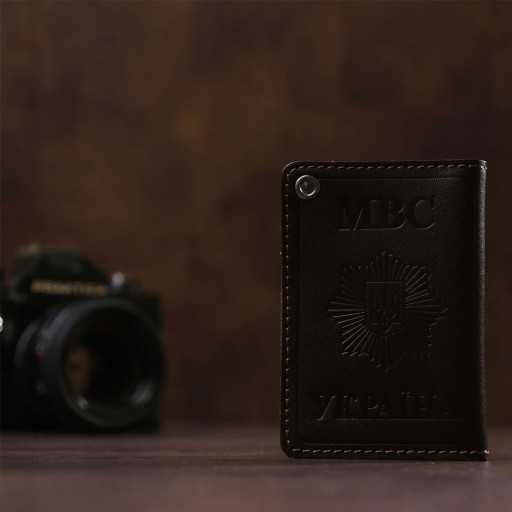 Компактна обкладинка на документи МВС України SHVIGEL 13979 Коричнева