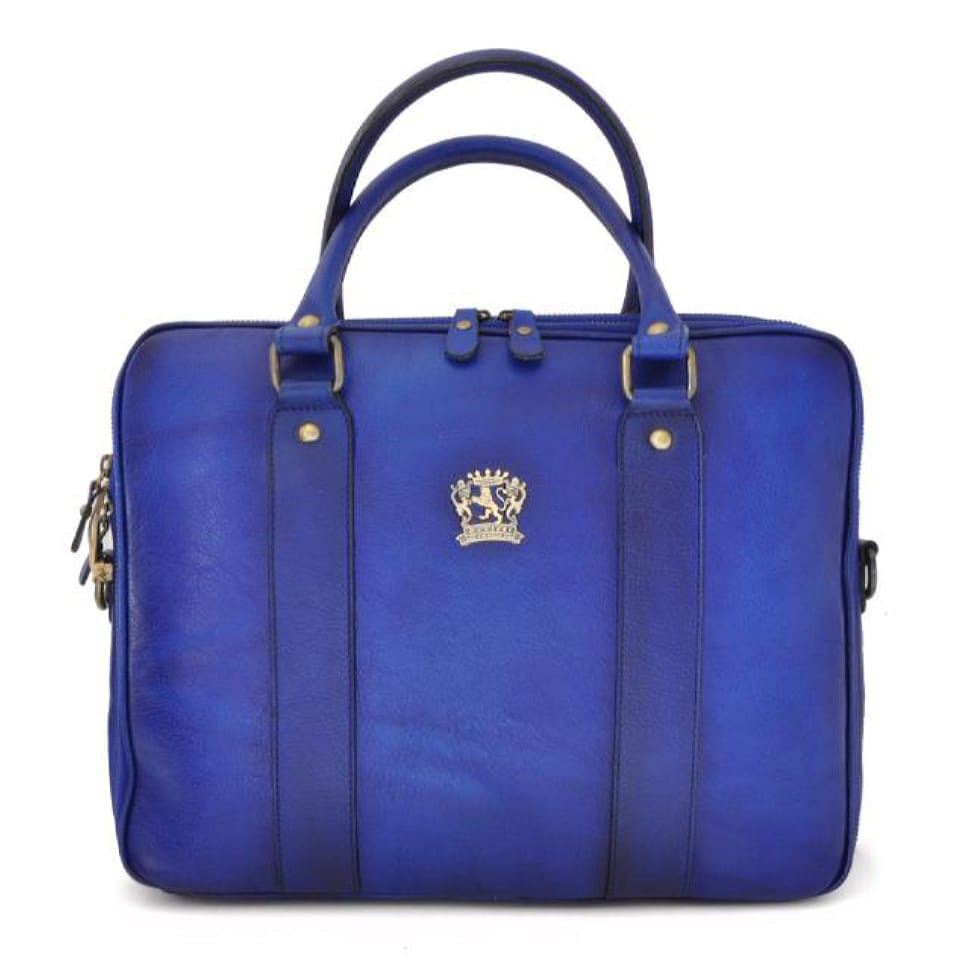 Pratesi BBE230 - Firenze Laptop Backpack in cow leather B102 Bruce Electric Blue