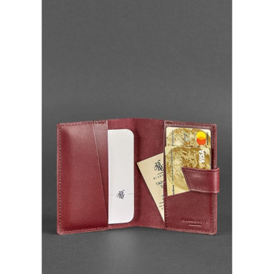 Leather passport cover 4.0 burgundy