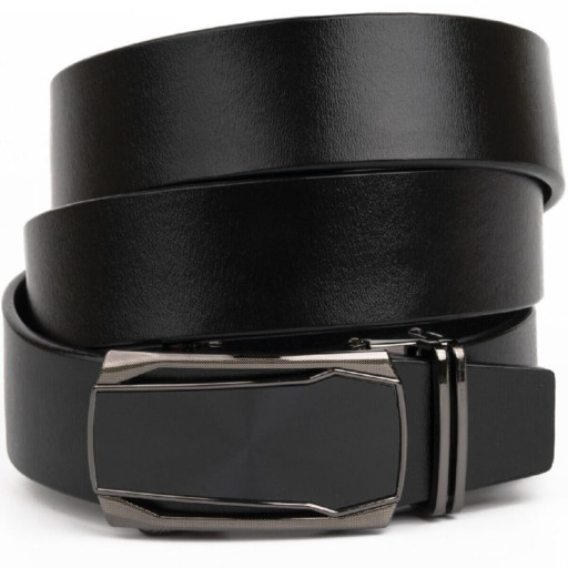 Матовий чоловічий ремінь батал Vintage 20731 Чорний