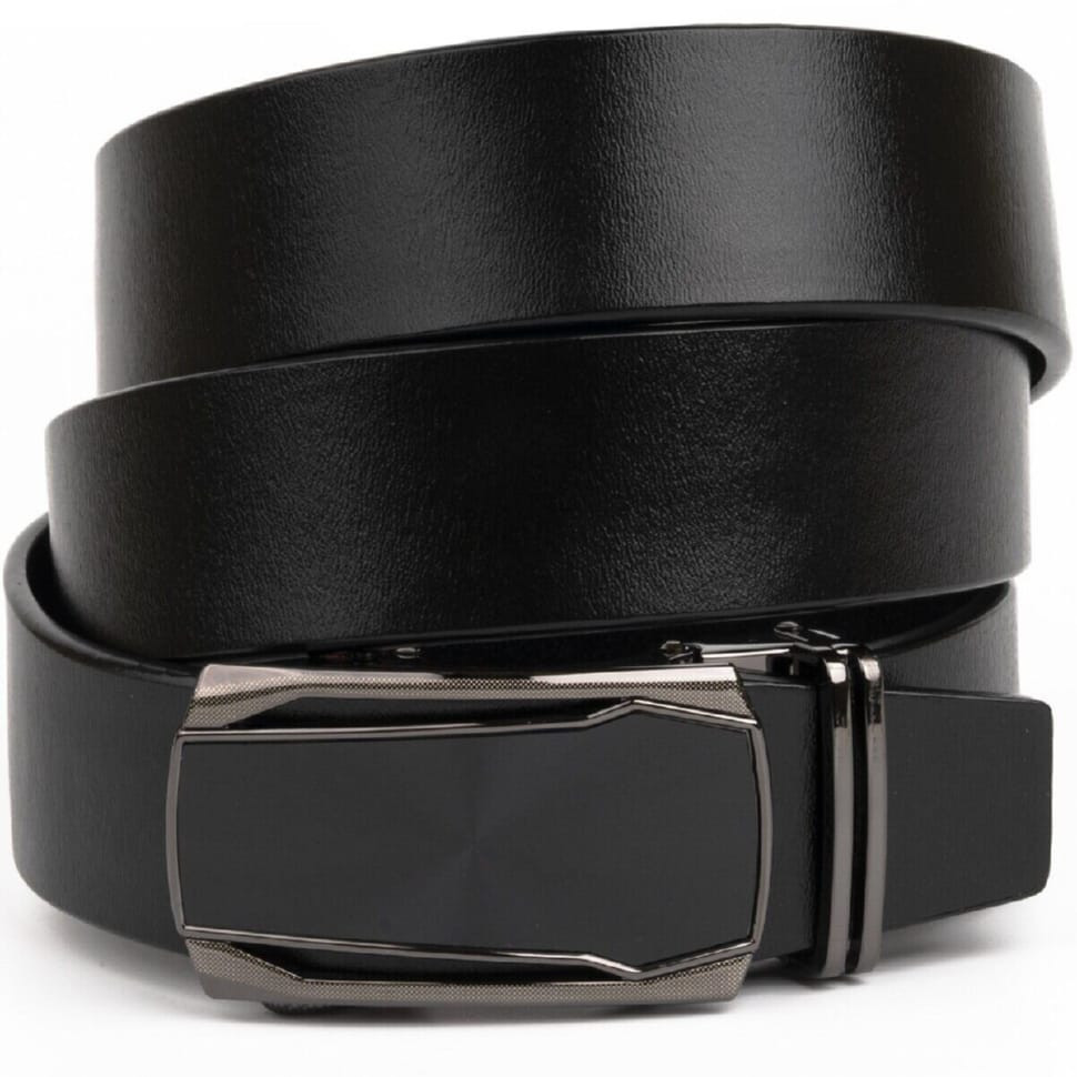 Матовий чоловічий ремінь батал Vintage 20731 Чорний
