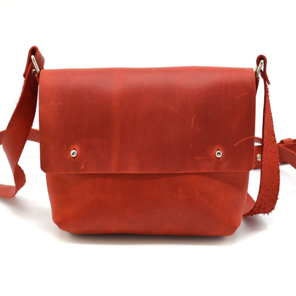 Womens small shoulder bag TARWA RR-8077-3md red
