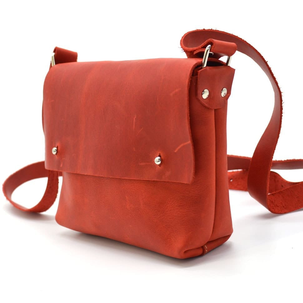 Womens small shoulder bag TARWA RR-8077-3md red
