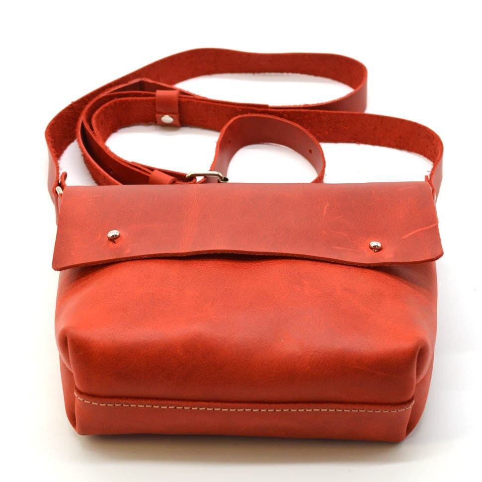 Womens small shoulder bag TARWA RR-8077-3md red