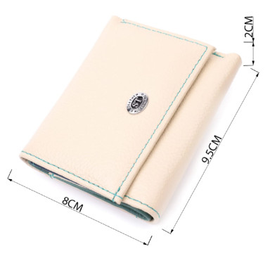 Стильный небольшой кошелек для модниц из натуральной кожи ST Leather 19506 Белый