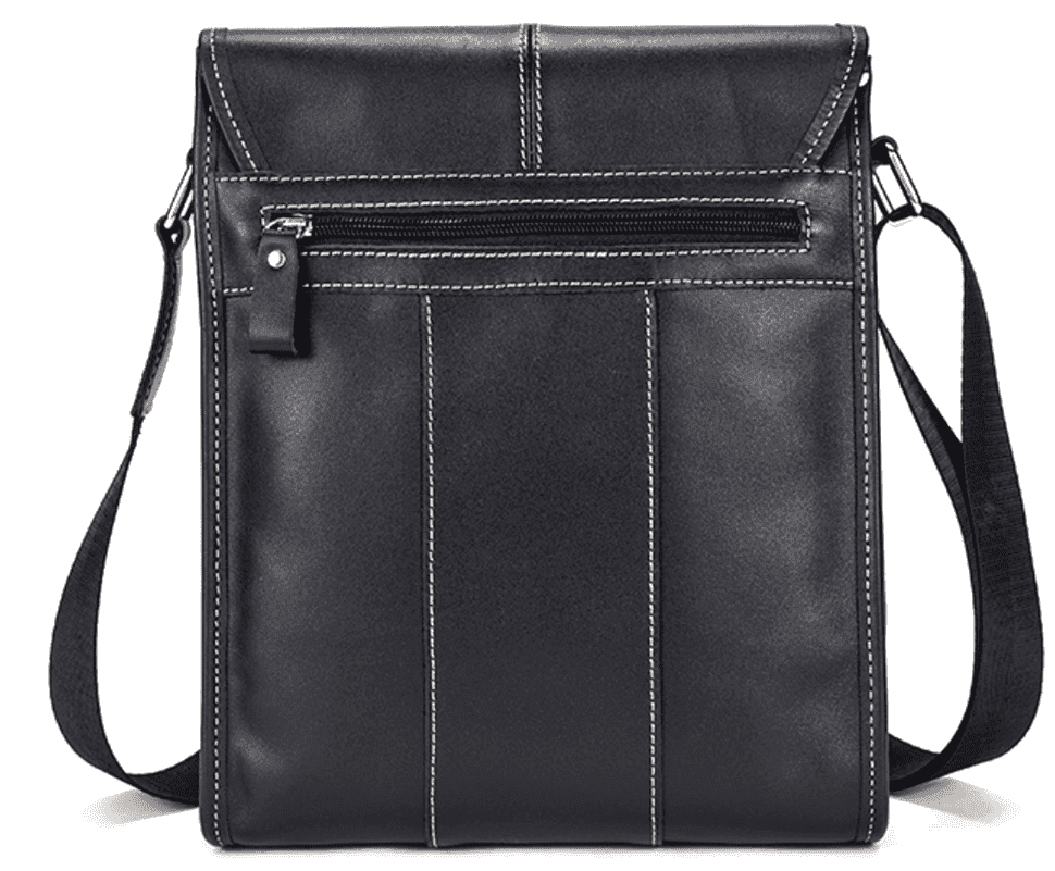 Men's vertical leather bag Vintage 20019 Black