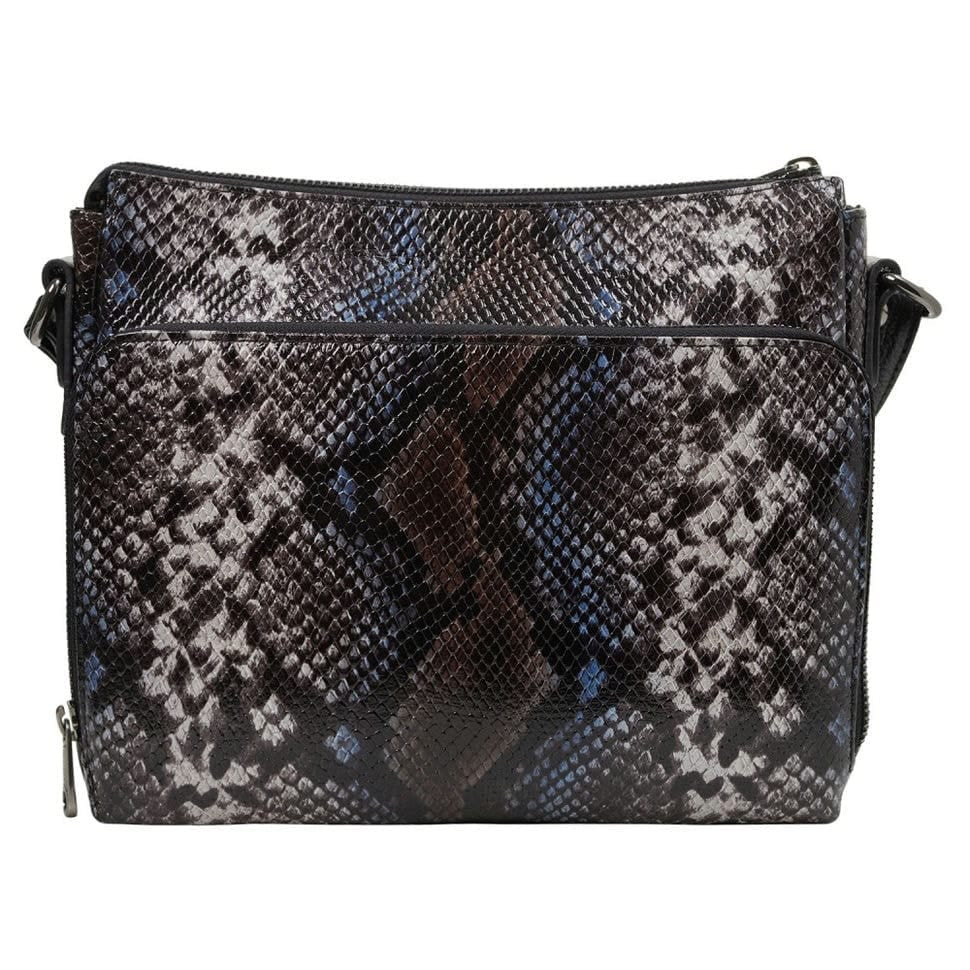 Сумка жіноча шкіра Desisan 3015-894 синьо-сіра змія