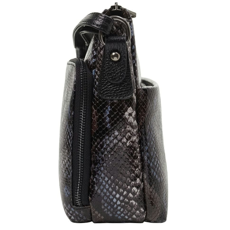 Сумка жіноча шкіра Desisan 3015-894 синьо-сіра змія