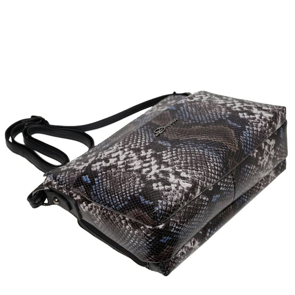 Сумка жіноча шкіра Desisan 3015-894 синьо-сіра змія