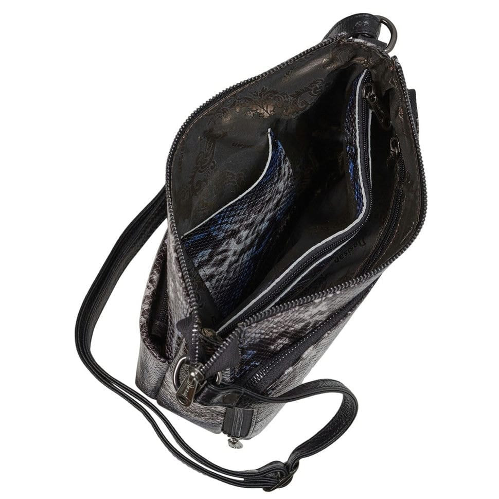 Сумка жіноча шкіра Desisan 3015-894 синьо-сіра змія
