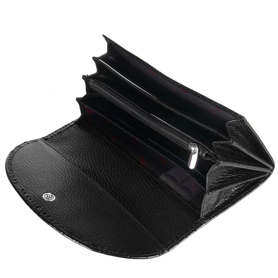 Гаманець жіночий шкіряний Desisan 733-633 чорний дрібний кроко