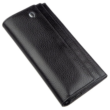 Лаковий жіночий гаманець з візитницею ST Leather 19403 Чорний