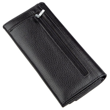 Лаковий жіночий гаманець з візитницею ST Leather 19403 Чорний