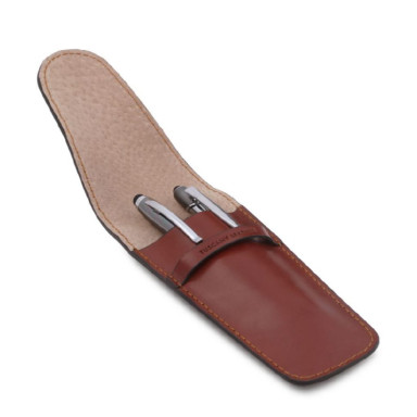 Exclusive leather 2 slots pen/watch holder Tuscany TL141273