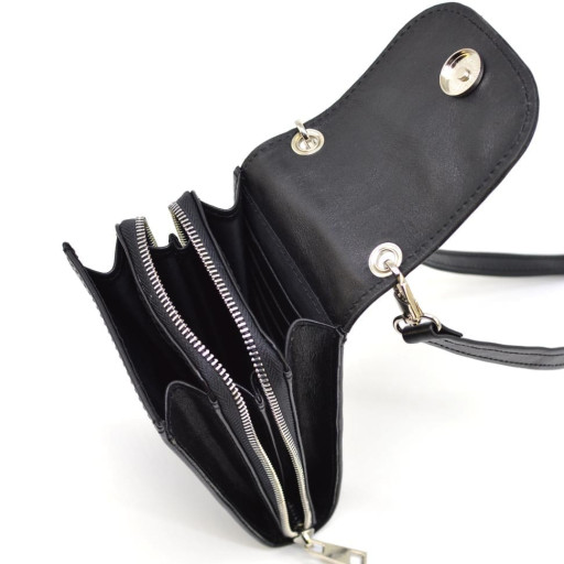 Жіноча сумка-чохол панч GA-2123-4lx TARWA чорна шкіра