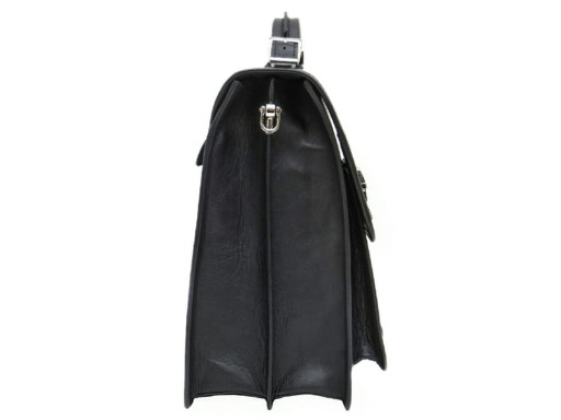 Чорний солідний шкіряний портфель Newery N7164GA