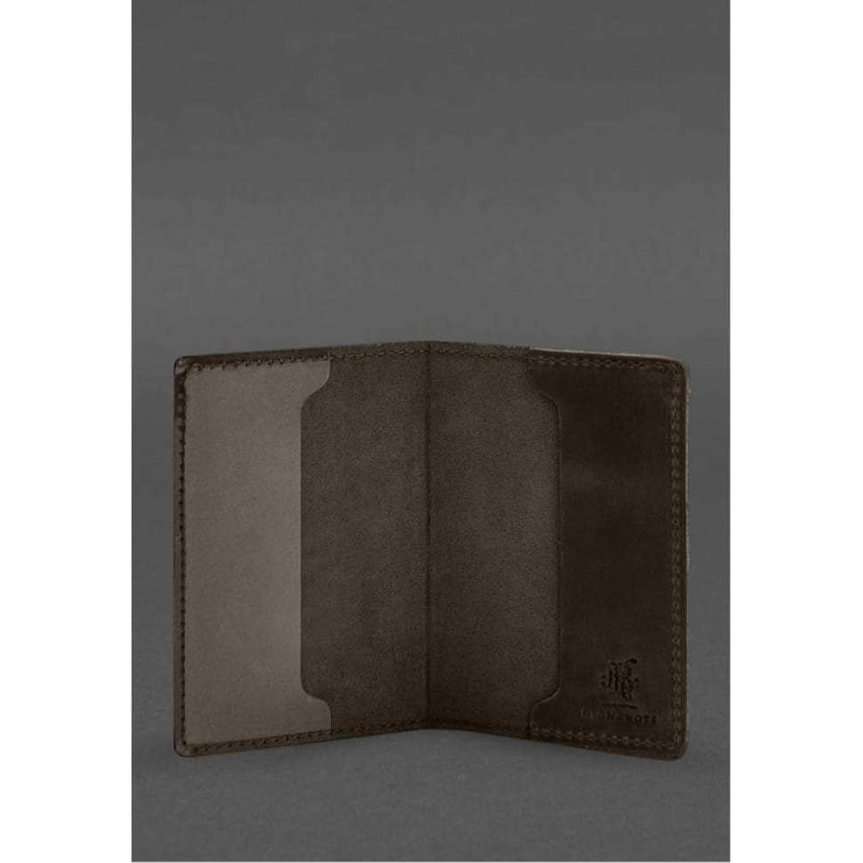 Шкіряна обкладинка для військового квитка офіцера запасу 8.2 темно-коричневий Crazy Horse