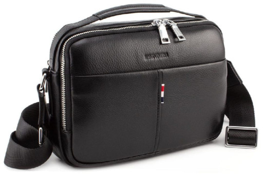 Чорна чоловіча барсетка із телячої шкіри Marco Coverna 7711-1A black