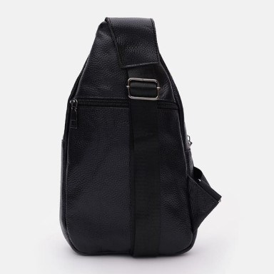 Men's leather backpack Keizer K1081bl-black