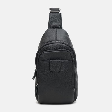 Men's leather backpack Keizer K14034bl-black