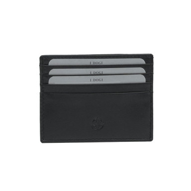 Leather credit card holder Cortina 5043 nero black