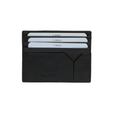 Leather credit card holder Cortina 5043 nero black