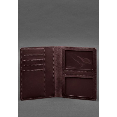 Leather document organizer cover 6.1 burgundy crust