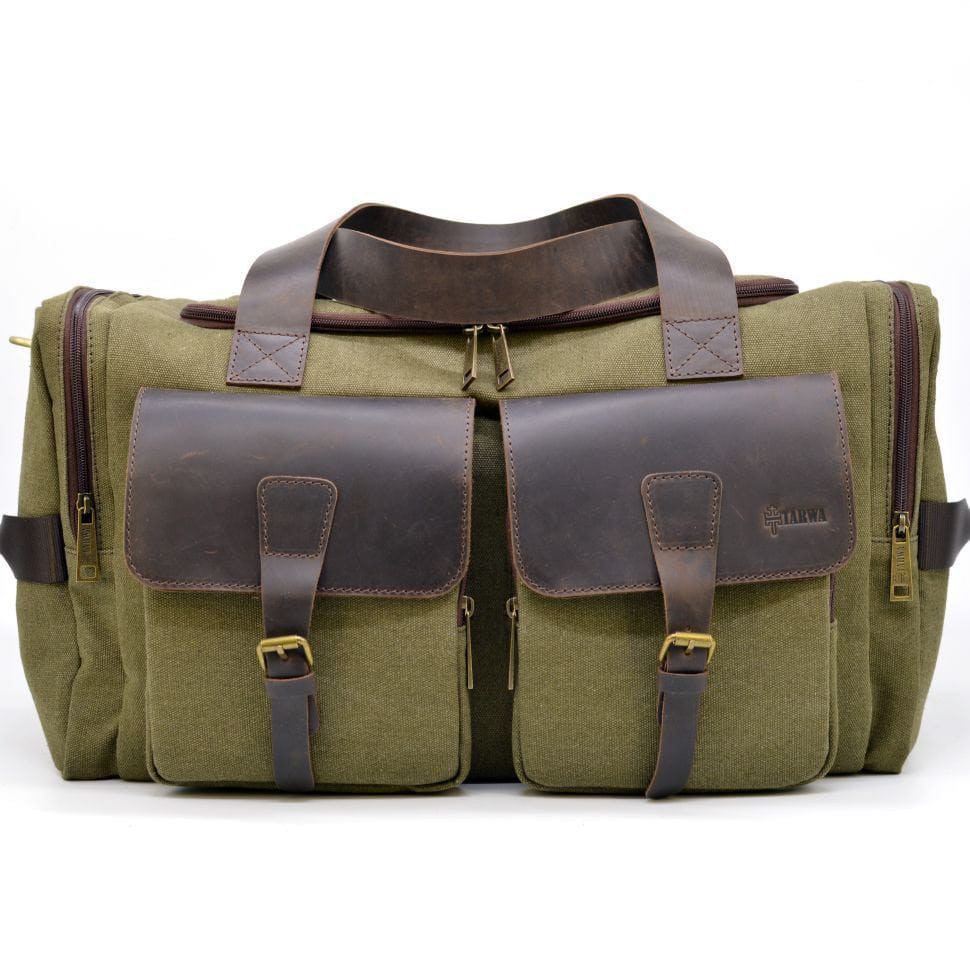 Travel bag made of canvas and horse leather RH-5915-4lx from TARWA