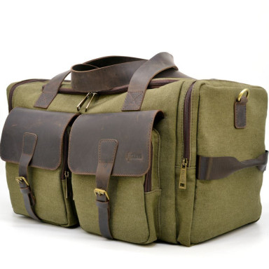 Travel bag made of canvas and horse leather RH-5915-4lx from TARWA
