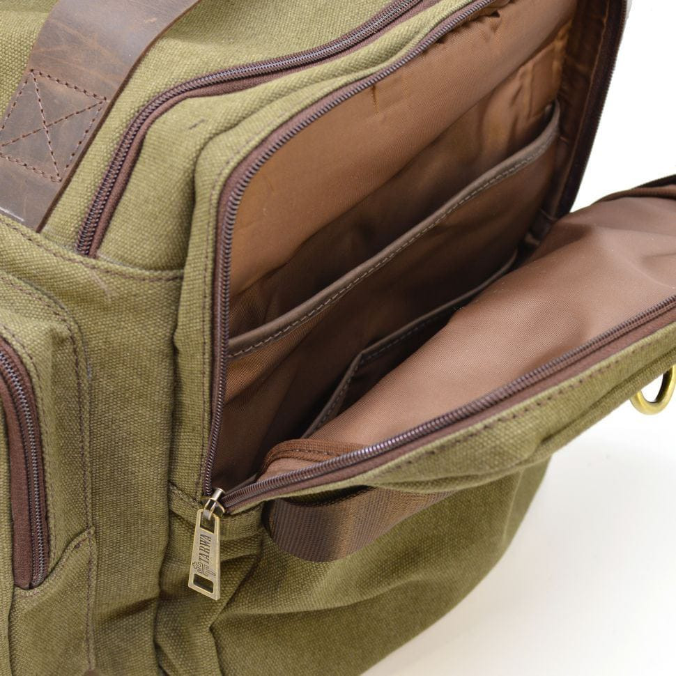 Travel bag made of canvas and horse leather RH-5915-4lx from TARWA