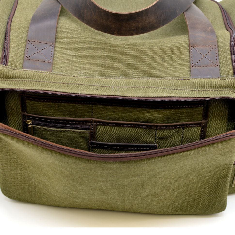 Travel bag made of canvas and horse leather RH-5915-4lx from TARWA