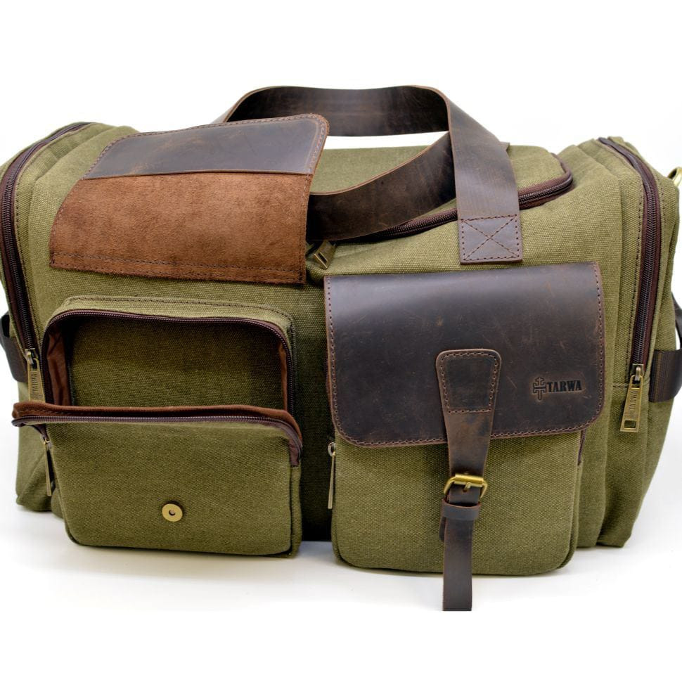 Travel bag made of canvas and horse leather RH-5915-4lx from TARWA