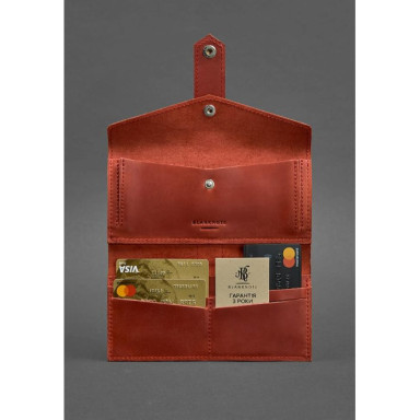 Кожаное женское портмоне 3.0 коралловое