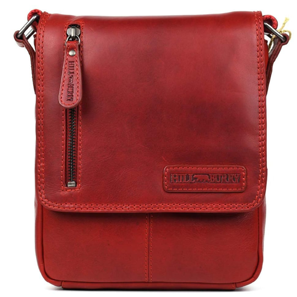 Чоловічий червоний шкіряний месенджер HILL BURRY HB3069sR