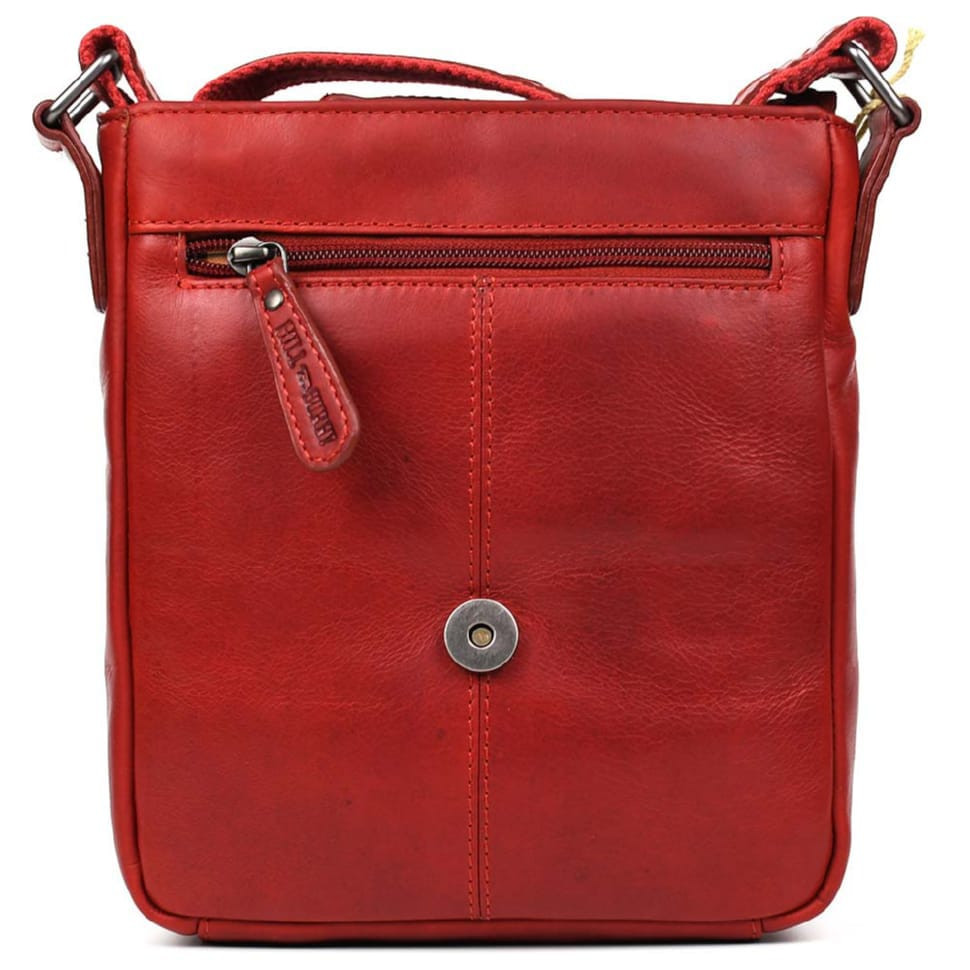 Чоловічий червоний шкіряний месенджер HILL BURRY HB3069sR