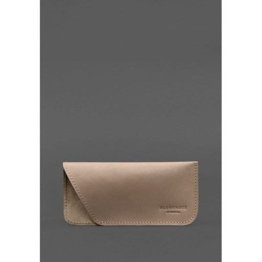 Шкіряний чохол для окулярів Світло-бежевий Crazy Horse